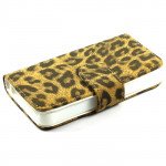 Wholesale iPhone 4S / 4 Leopard Flip Leather Wallet Case  (Brown)